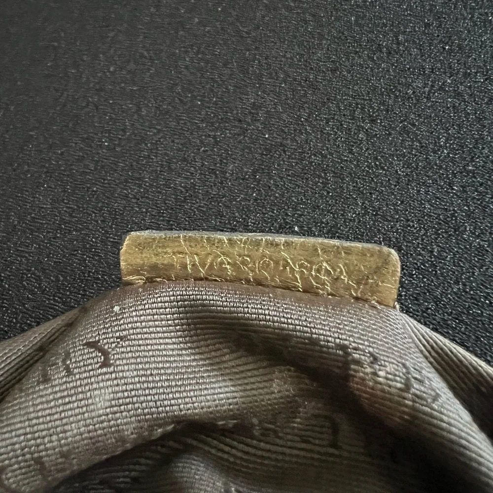 Vintage Burberry Gold and Cream Quilted Wristlet Clutch